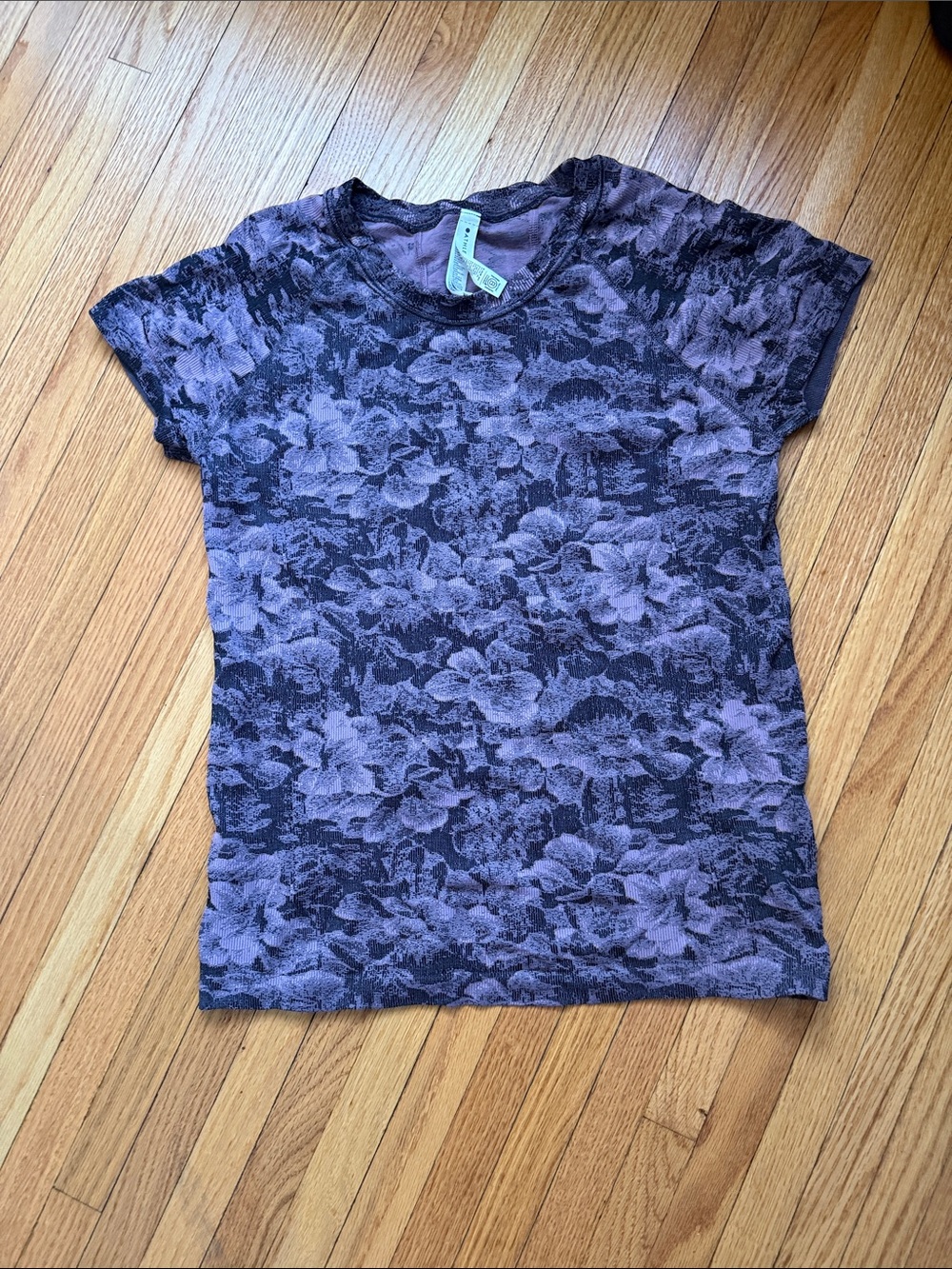Athleta Lavender Floral Short-Sleeve Tee